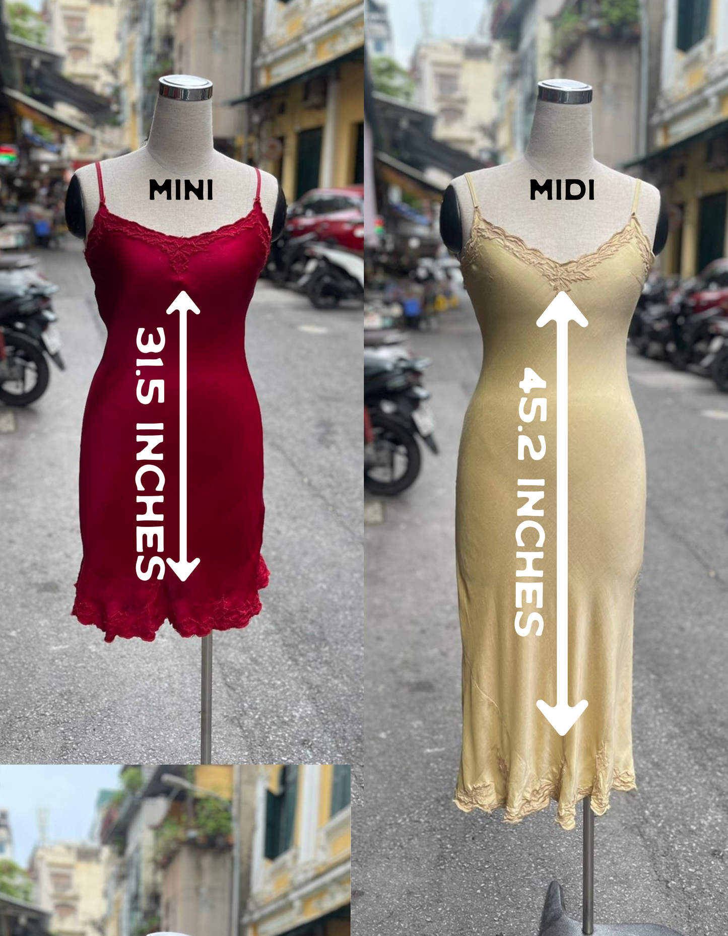 Made to Order- Blue Depths/Green Shiso Embroidered Silk Bias Dress- 3-4 weeks Mto-  Mini or Midi Handmade in Hanoi Vietnam