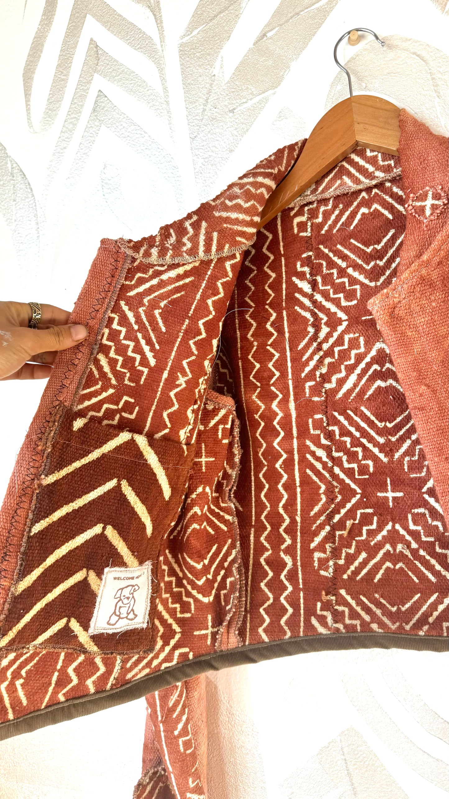 Small- Mudcloth Jacket 1 - Earthen Wear- Terracotta Tesselate