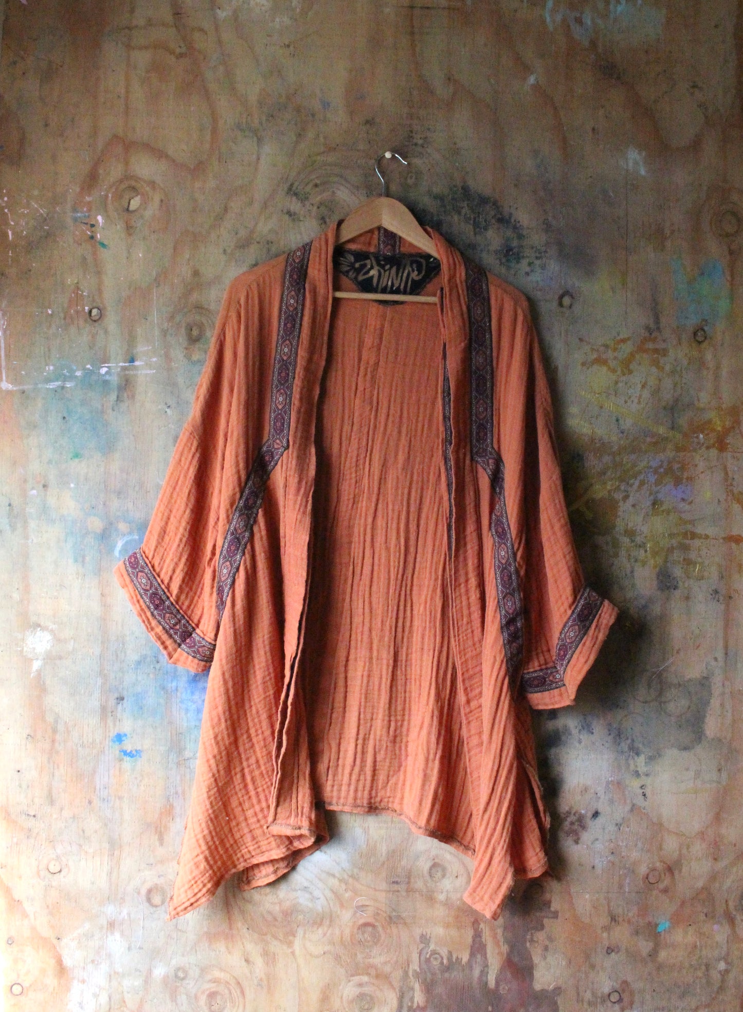 S/M/L - OG Zhinh Humble Beginnings Duster - Energetic time capsuleSalmon Light Terracotta- Cotton Gauze