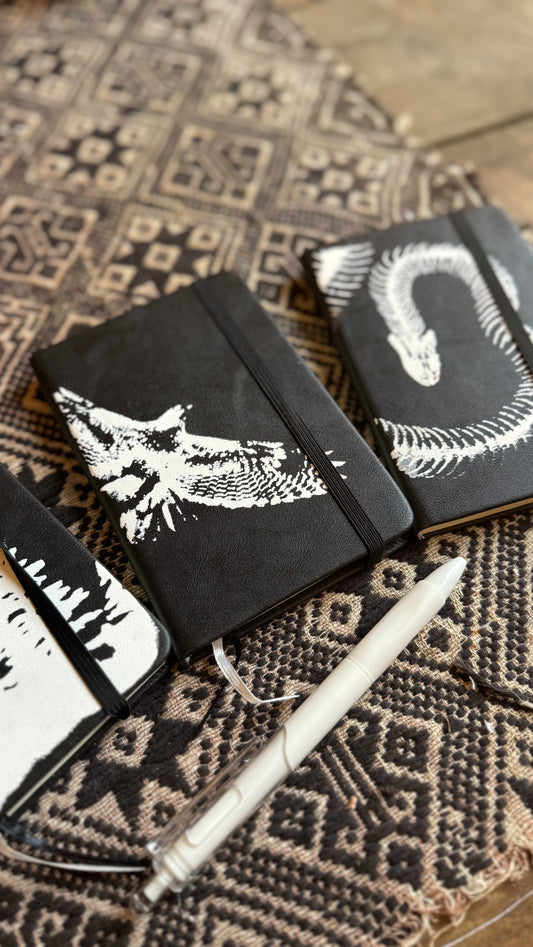 Little Travel Pocket Note Book w/ Pen - 3 Variations 3.5x 5.5 inches- Screen Printed