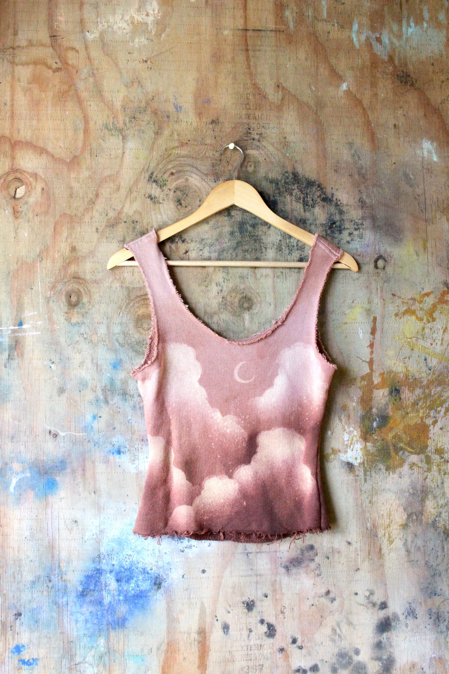 Small - Mauve Skies Tank Top- Organic Cotton French Terry Deadstock