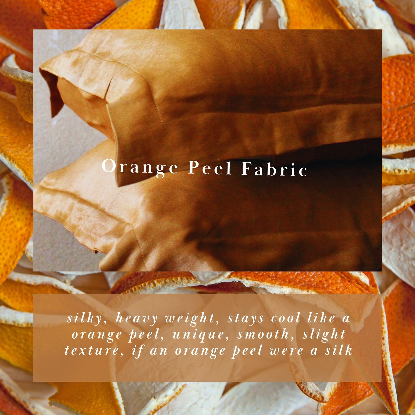 New! Orange Peel Fabric- Pillow Case Set of 2 Cases  - Organic - US Standard Size