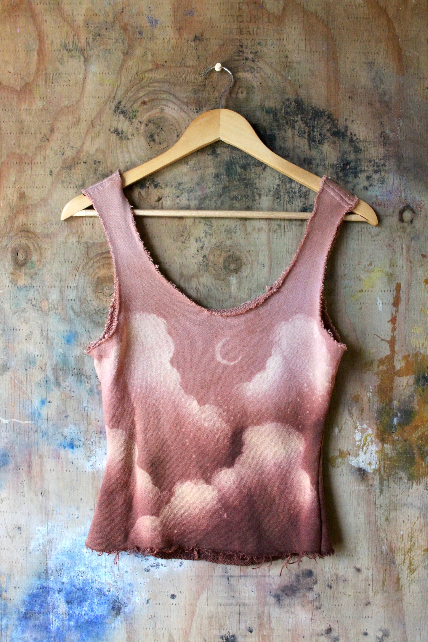 Small - Mauve Skies Tank Top- Organic Cotton French Terry Deadstock