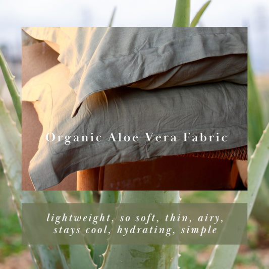 Organic Aloe Vera Fabric- Pillow Case Set of 2 Cases -MTO - Pre order - Organic - US Standard Size - Ships before Dec 15th