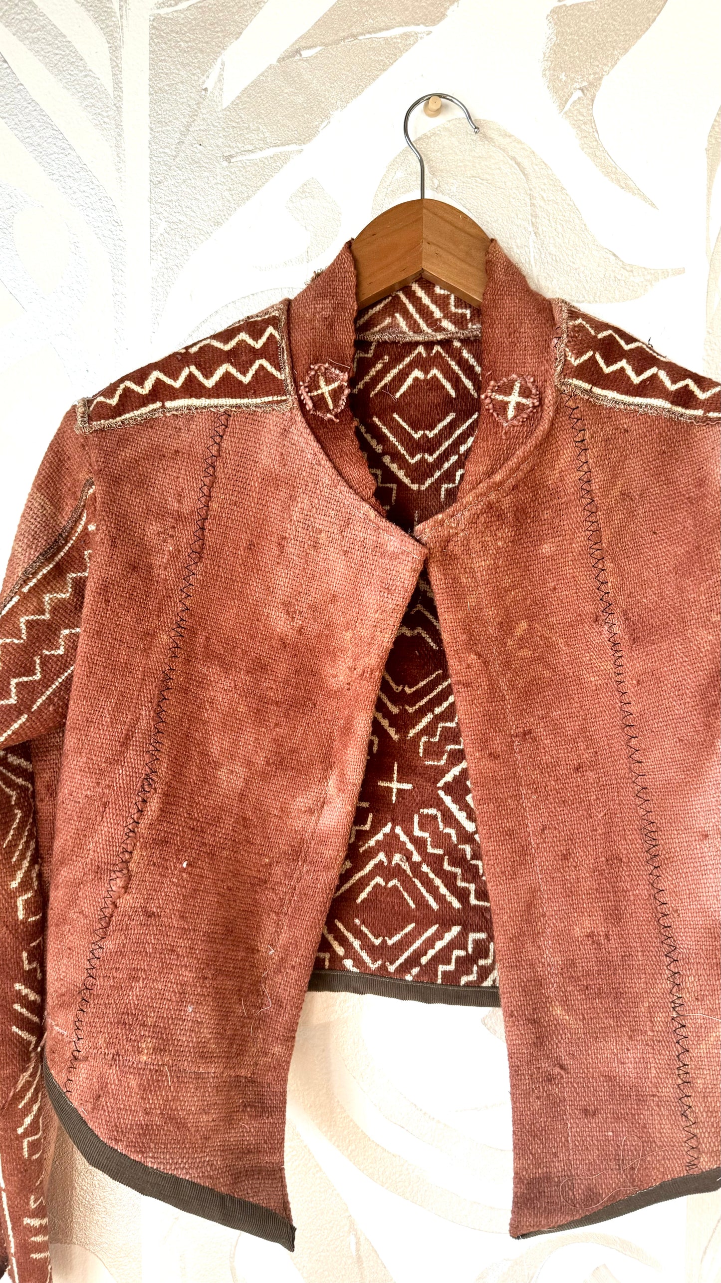 Small- Mudcloth Jacket 1 - Earthen Wear- Terracotta Tesselate