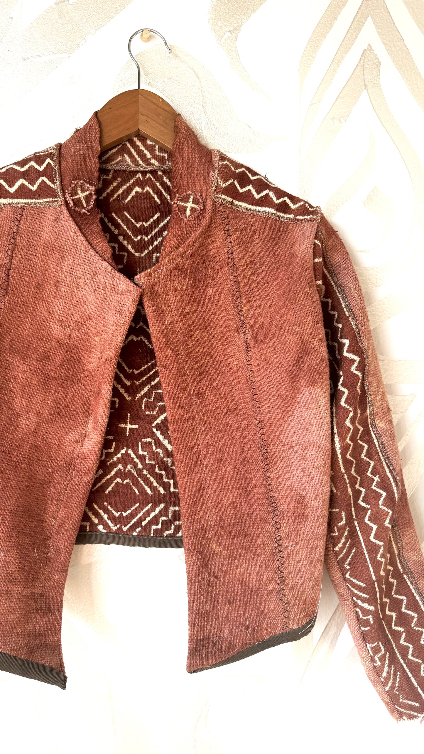 Small- Mudcloth Jacket 1 - Earthen Wear- Terracotta Tesselate