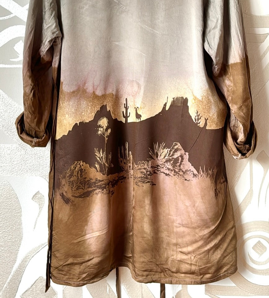 S/M Organic Lotus Agricultural waste Wrap top - Desert Dweller- Dusk Soothe