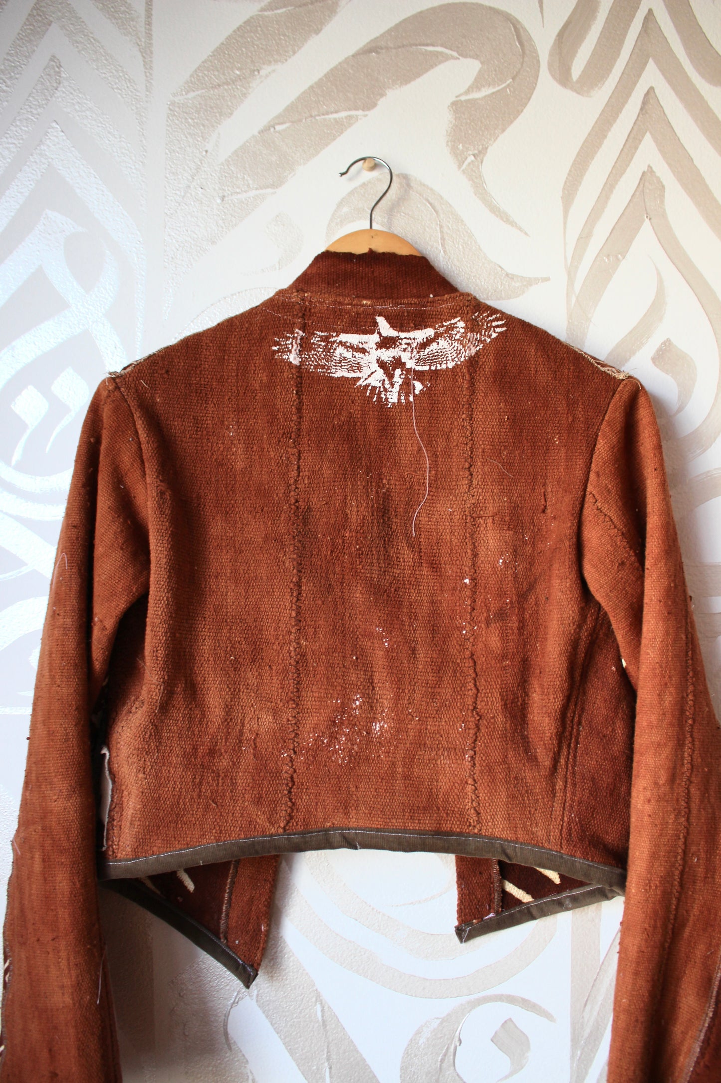 Mudcloth Cadet Jacket 12- Terracotta Canyon Hawk - Forest Lining- Inner Pocket