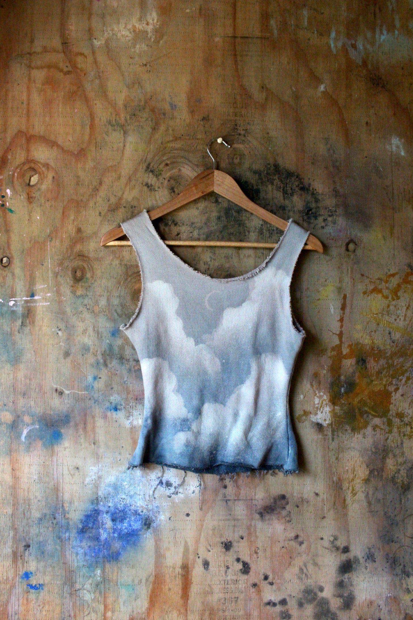 Small - Blue Skies Tank Top- Organic Cotton French Terry Deadstock