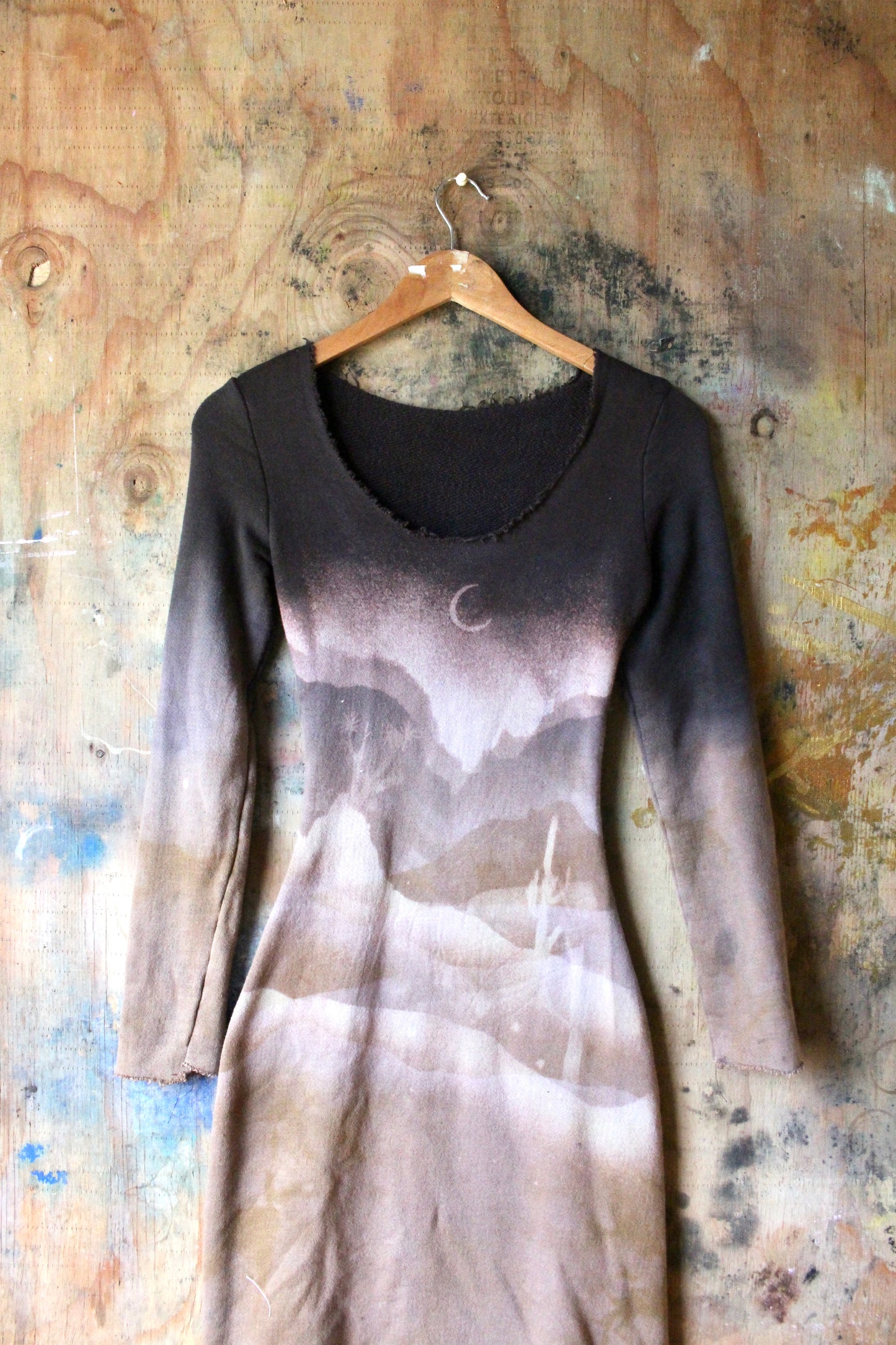 Small - Overcast Long Sleeve Dress- Organic Dead stock Cotton