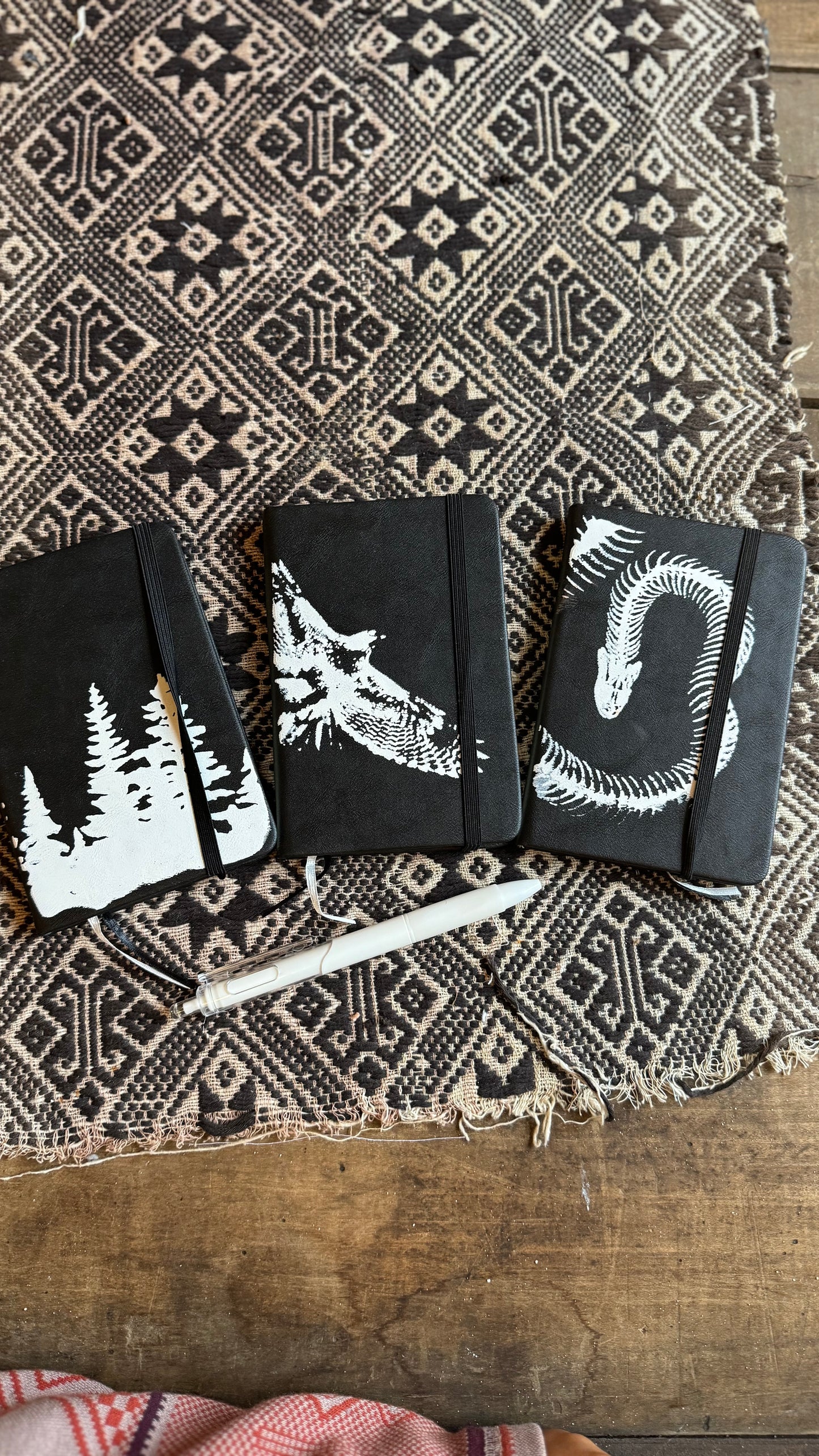 Little Travel Pocket Note Book w/ Pen - 3 Variations 3.5x 5.5 inches- Screen Printed