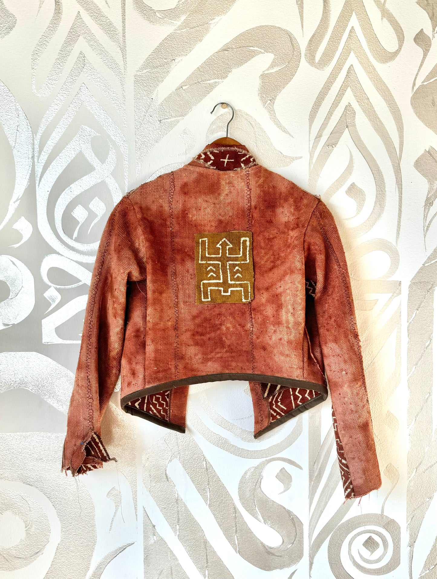 Small- Mudcloth Jacket 1 - Earthen Wear- Terracotta Tesselate