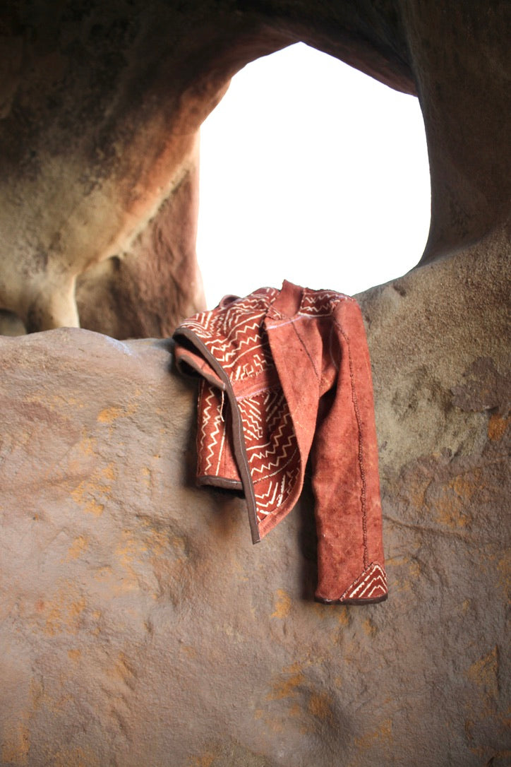 Small- Mudcloth Jacket 1 - Earthen Wear- Terracotta Tesselate