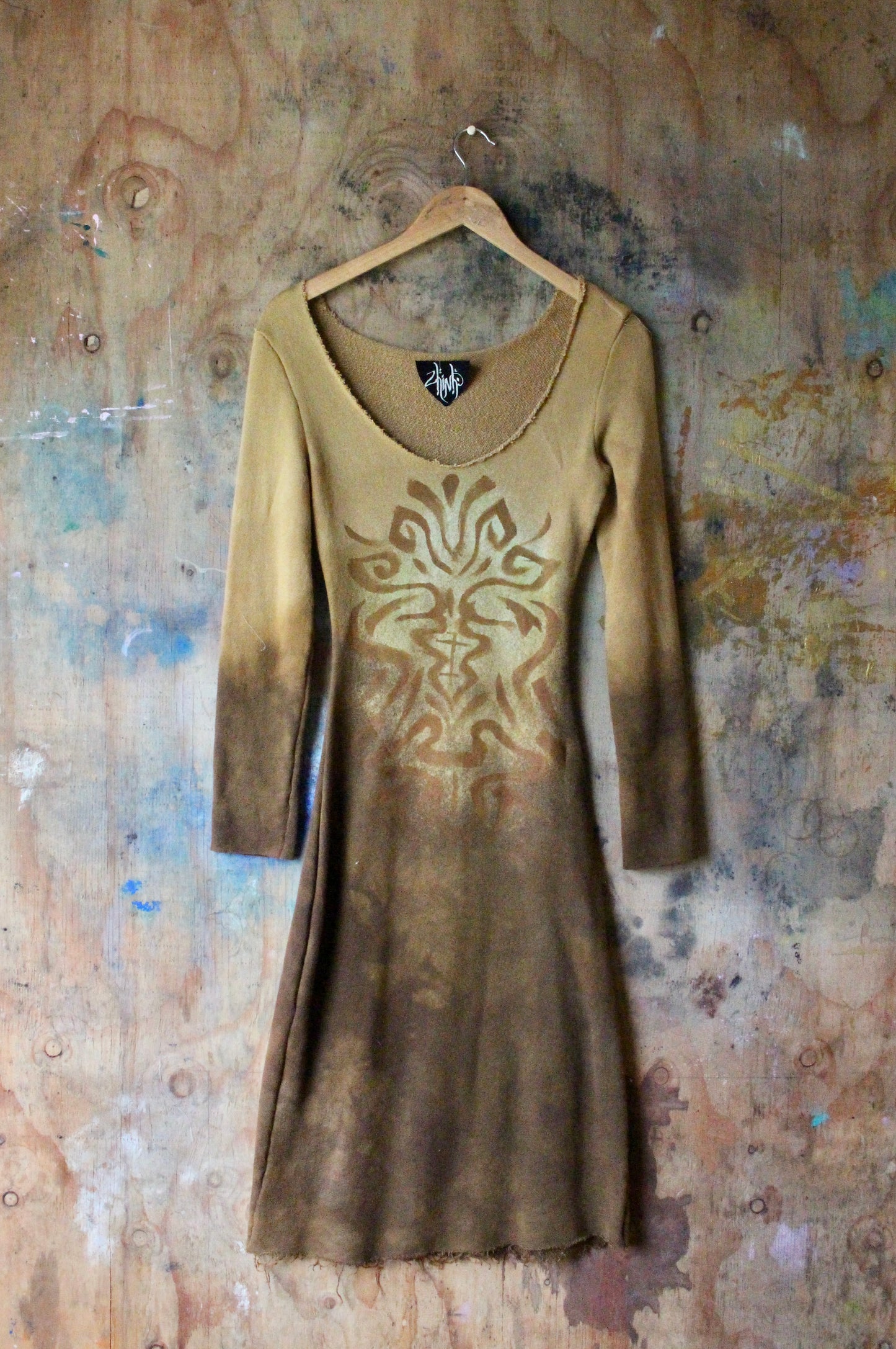 Medium - Mellow Pathways Dress -Organic french terry cotton deadstock