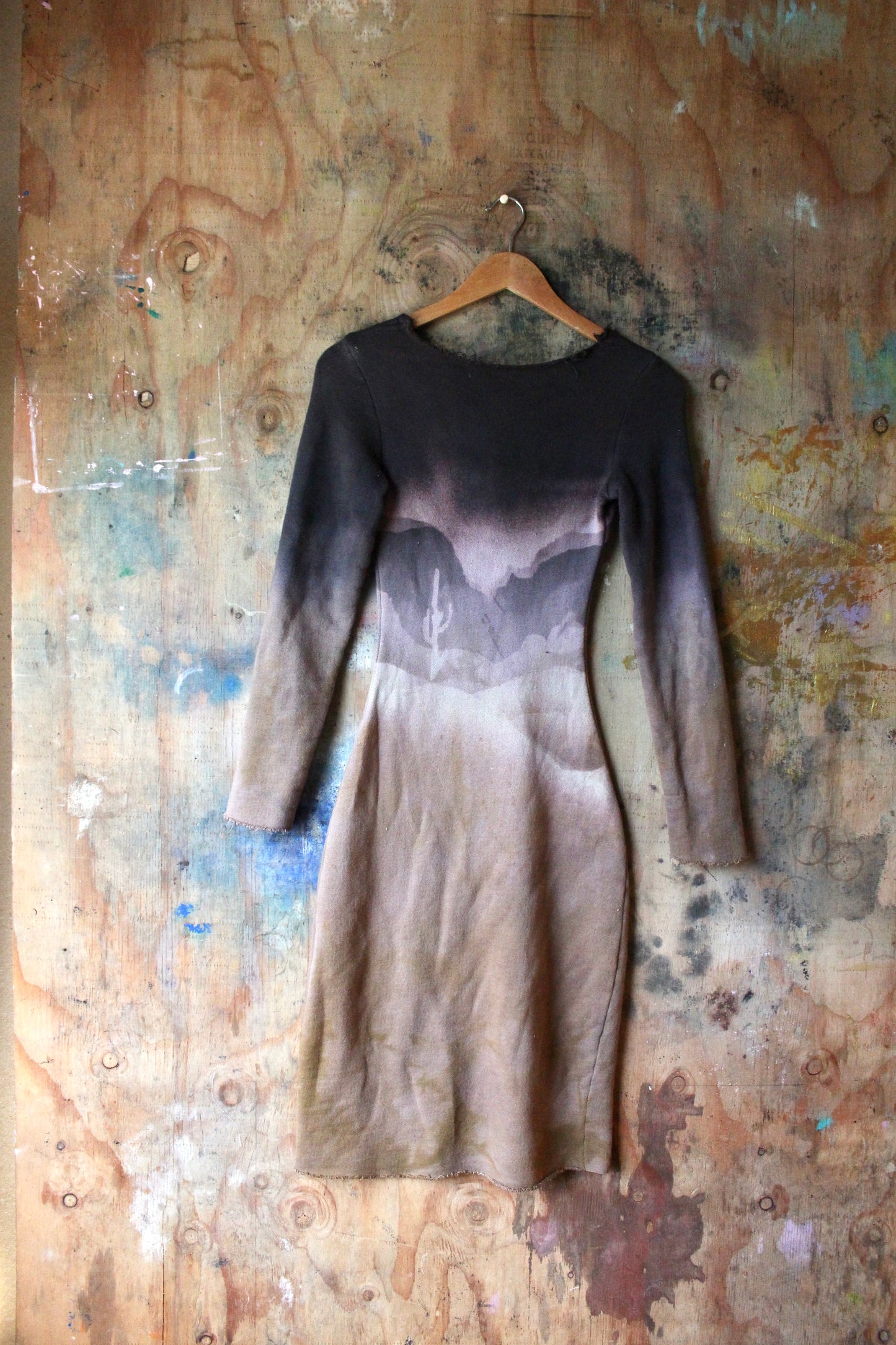 Small - Overcast Long Sleeve Dress- Organic Dead stock Cotton