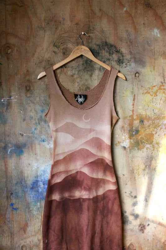 Small/Medium- Misty Risings Dress- Dead Stock Organic Cotton Weave - Very special fabric - Limited series - Cut on Bias