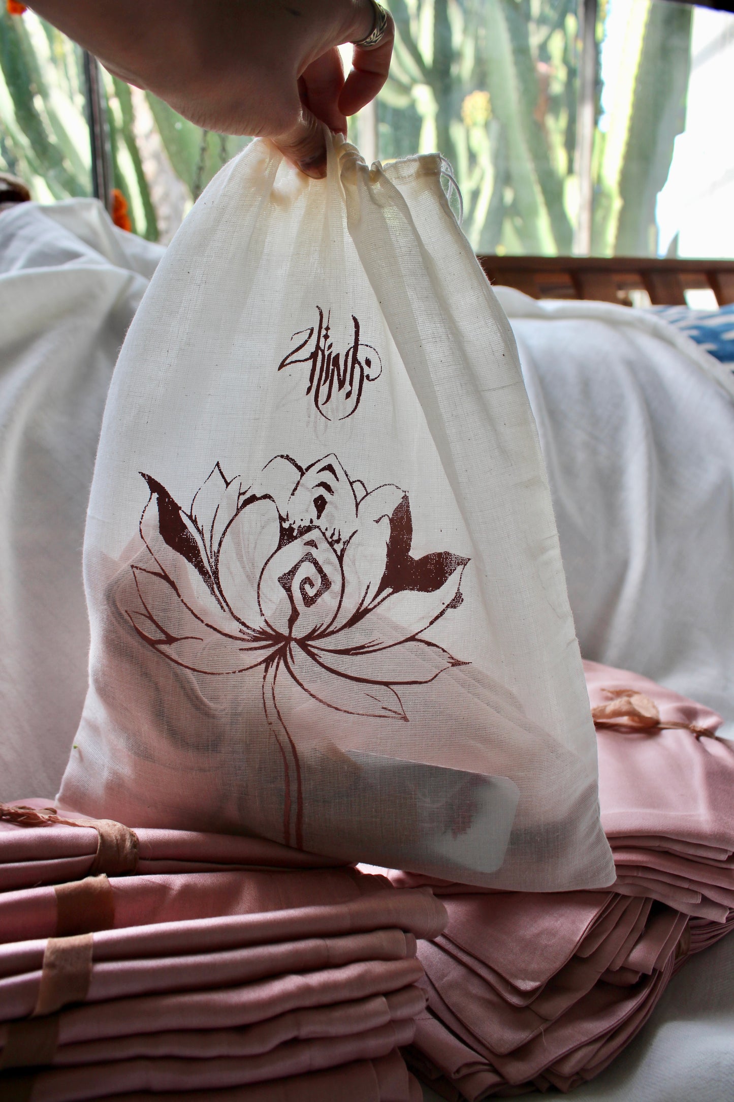 New! Organic Lotus Fabric- Pillow Case Set of 2 Cases -MTO - Pre order - Organic - US Standard Size - Ships before Dec 15th