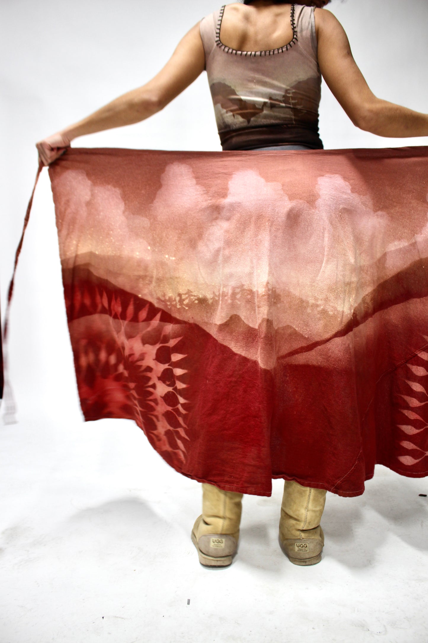 M/L - Landscape Juice - Cotton Wrap Skirt - Lunadala design