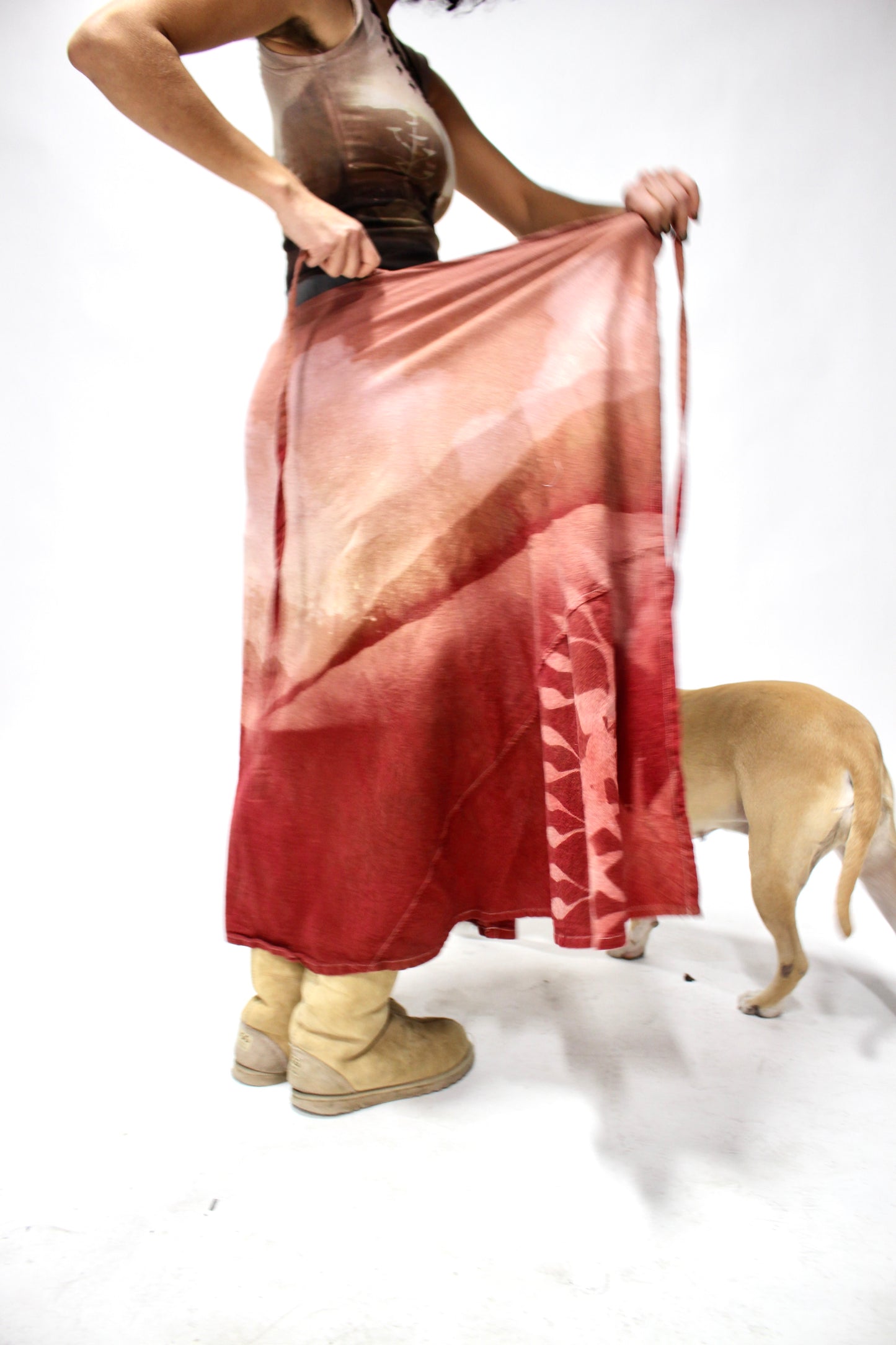 M/L - Landscape Juice - Cotton Wrap Skirt - Lunadala design