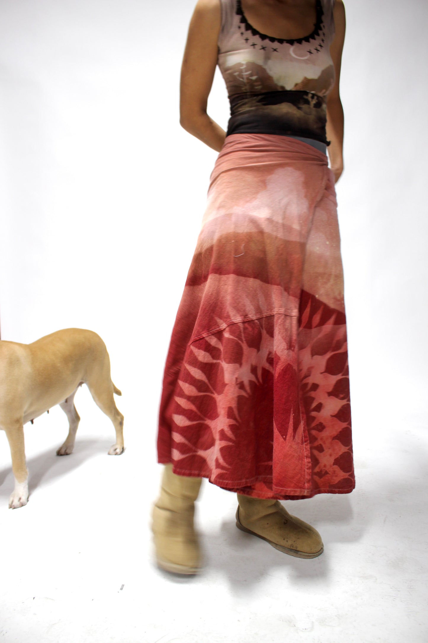 M/L - Landscape Juice - Cotton Wrap Skirt - Lunadala design