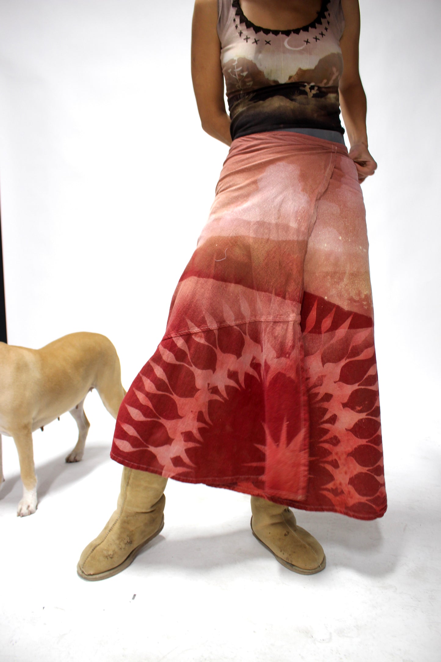 M/L - Landscape Juice - Cotton Wrap Skirt - Lunadala design