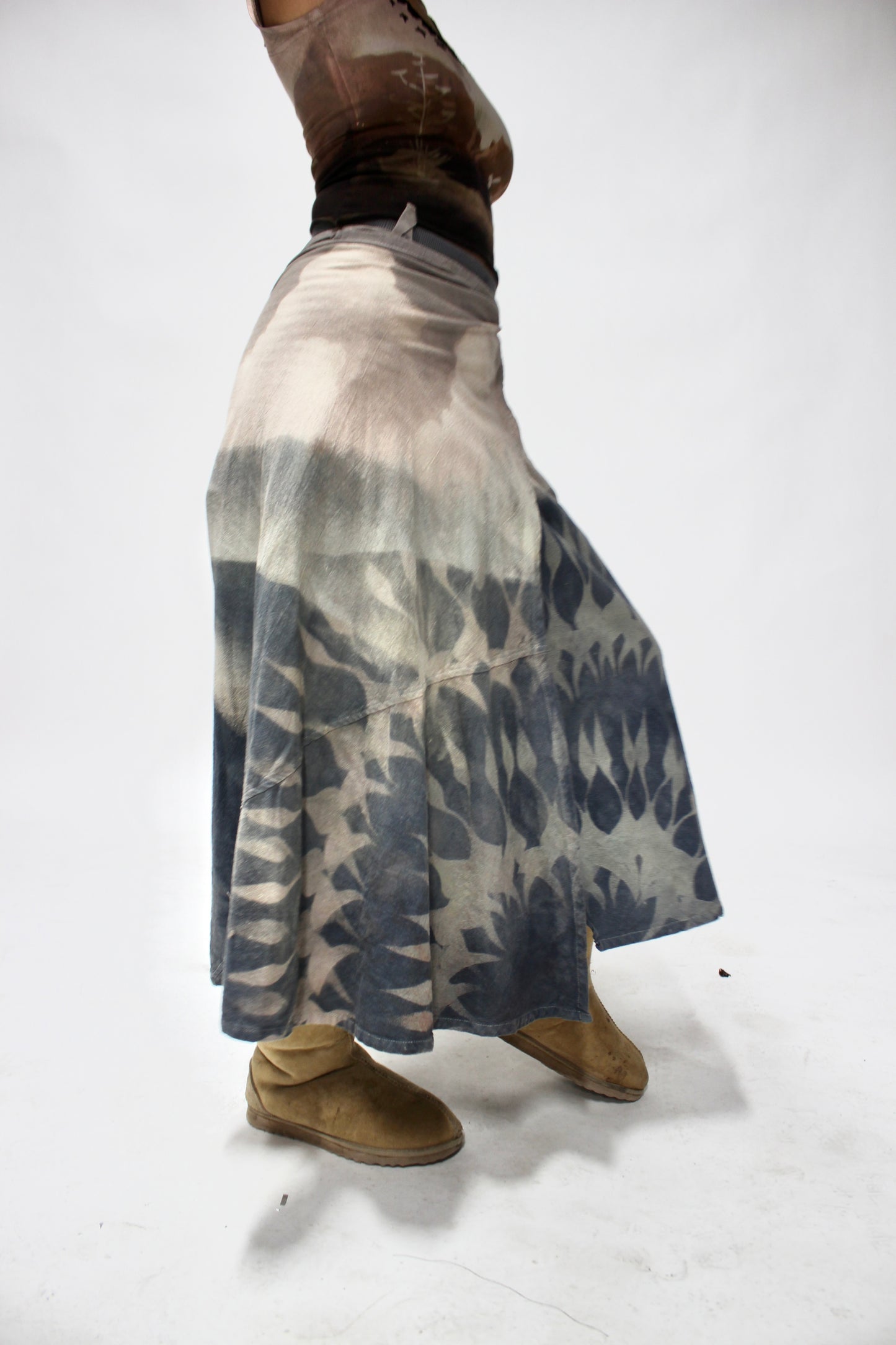 MTO S/M or M/L - Wrap Skirt - Blue Expansive Landscape