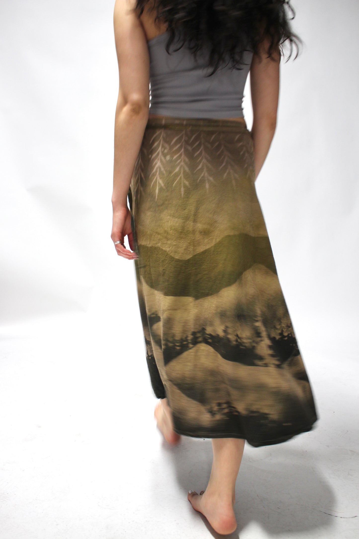 M/L- Green Regeneration Wrap Skirt - 100% Cotton