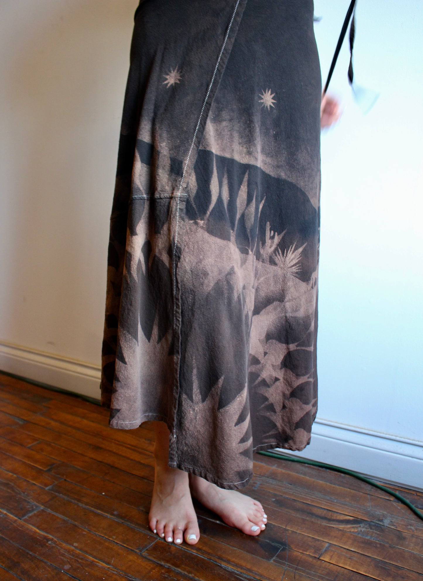 S/M and M/L - Earthy Brown Desert Lunadala Wrap Skirt - 100% Cotton