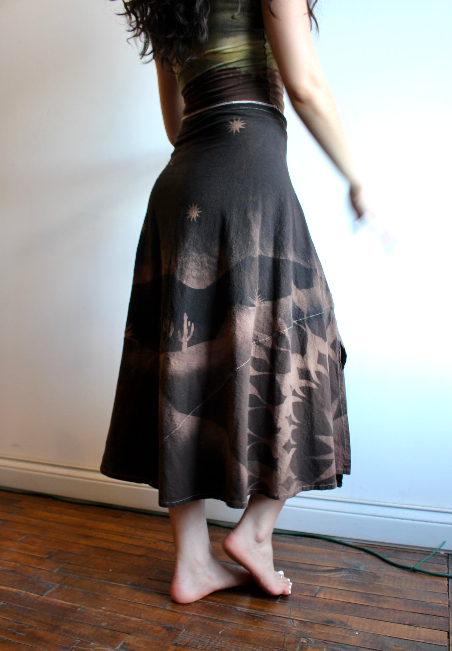 S/M and M/L - Earthy Brown Desert Lunadala Wrap Skirt - 100% Cotton