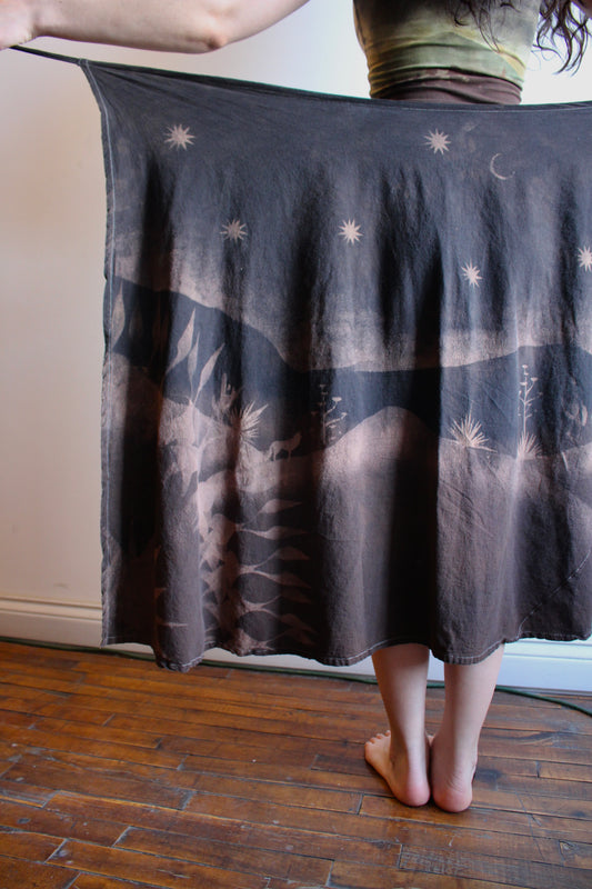 S/M and M/L - Earthy Brown Desert Lunadala Wrap Skirt - 100% Cotton