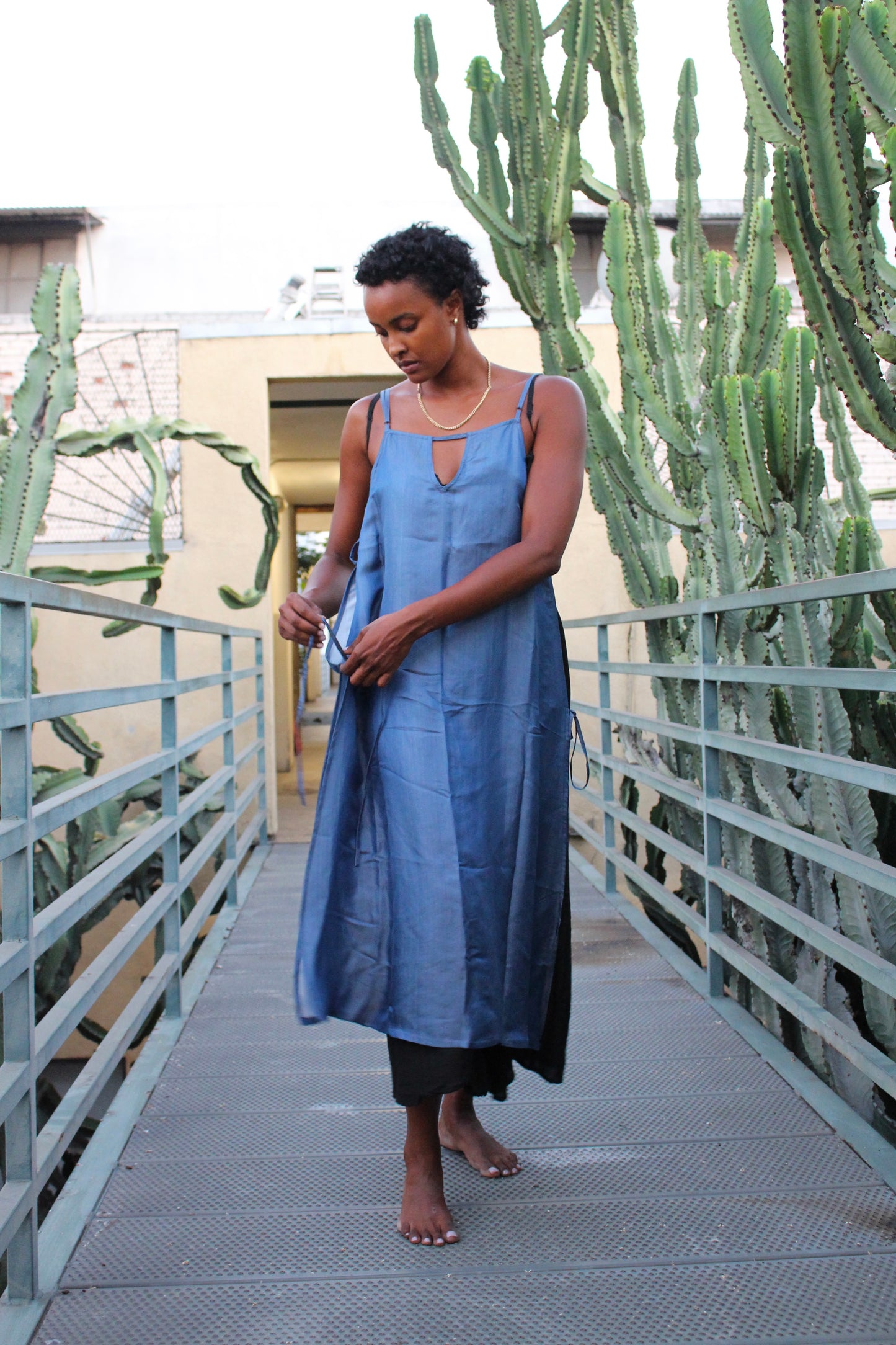 RTS Moon Light Blue-- The Zhinh-Dai Dress -Ready to Ship -Reversible color and neckline