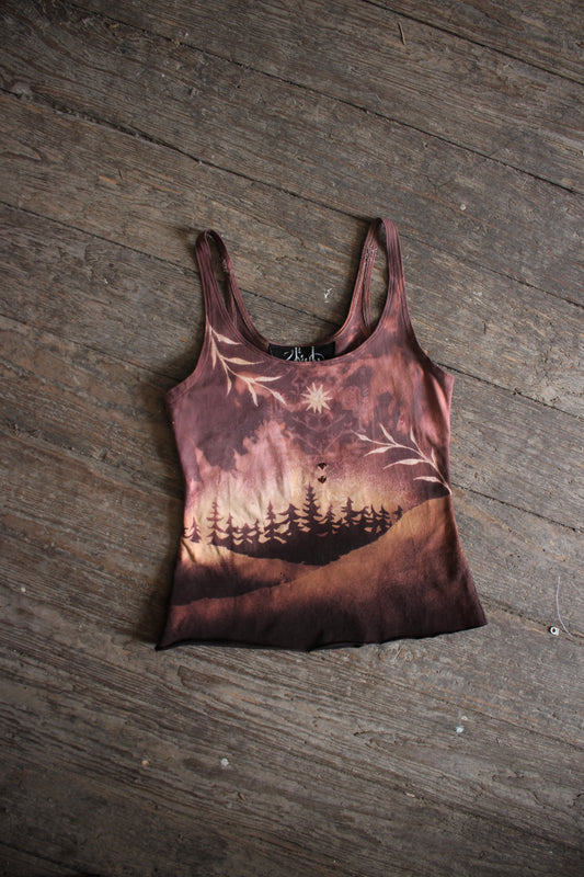 SMALL Full length tank top- As The World Spins Madly On