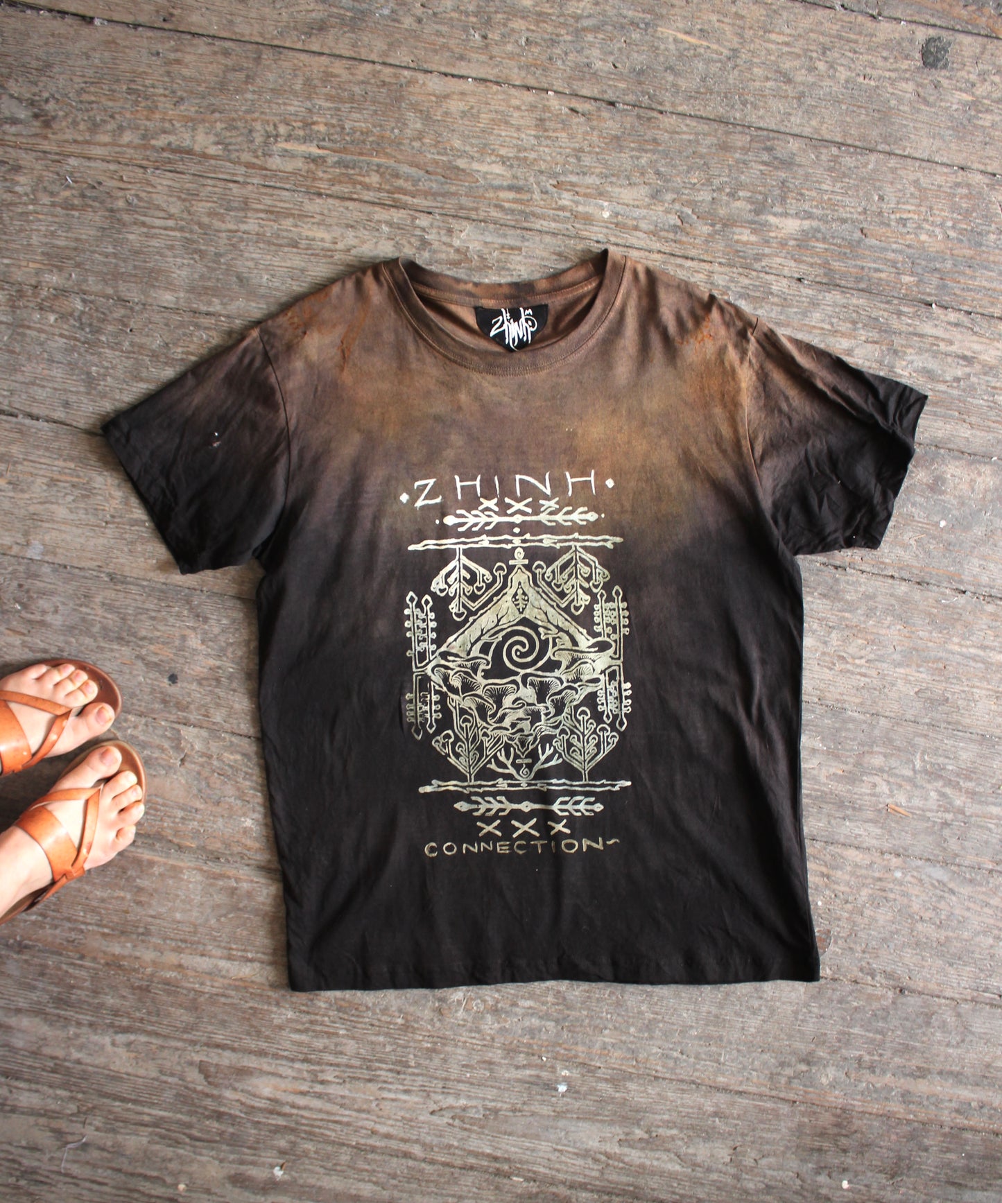 Medium- Brown to Black Mushroom Connection T-shirt