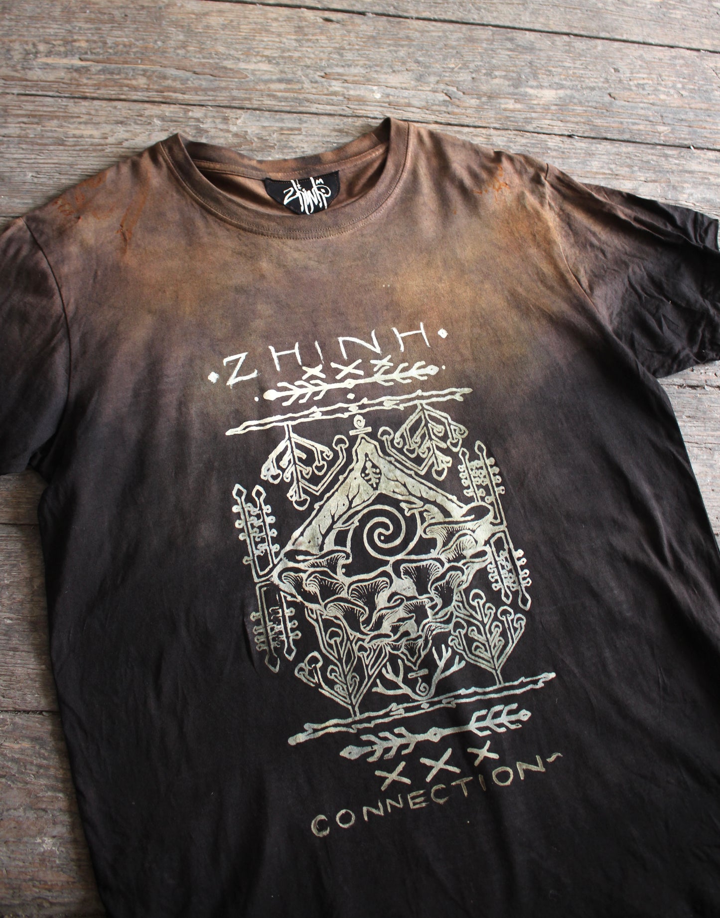 Medium- Brown to Black Mushroom Connection T-shirt