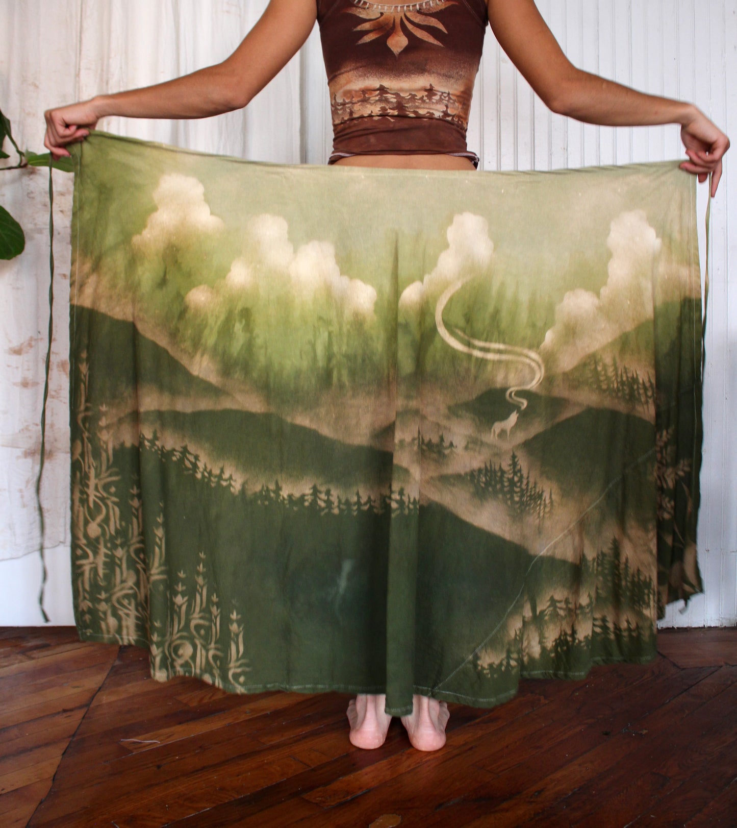 M/L Wrap Skirt- Green Luna Mandala