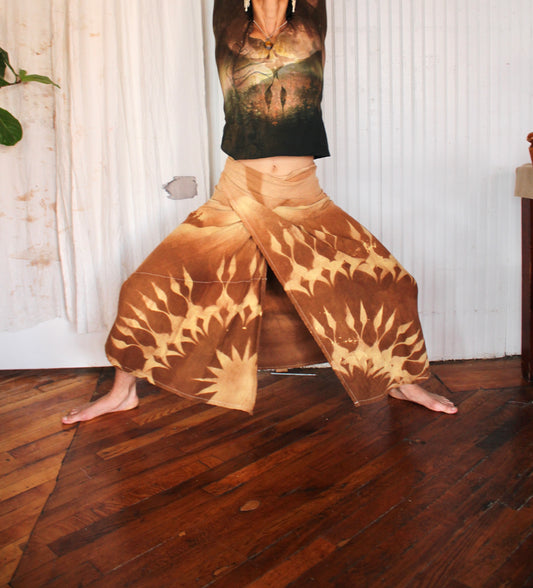 M/L - Earthy Orange hues Luna Mandala Wrap Skirt