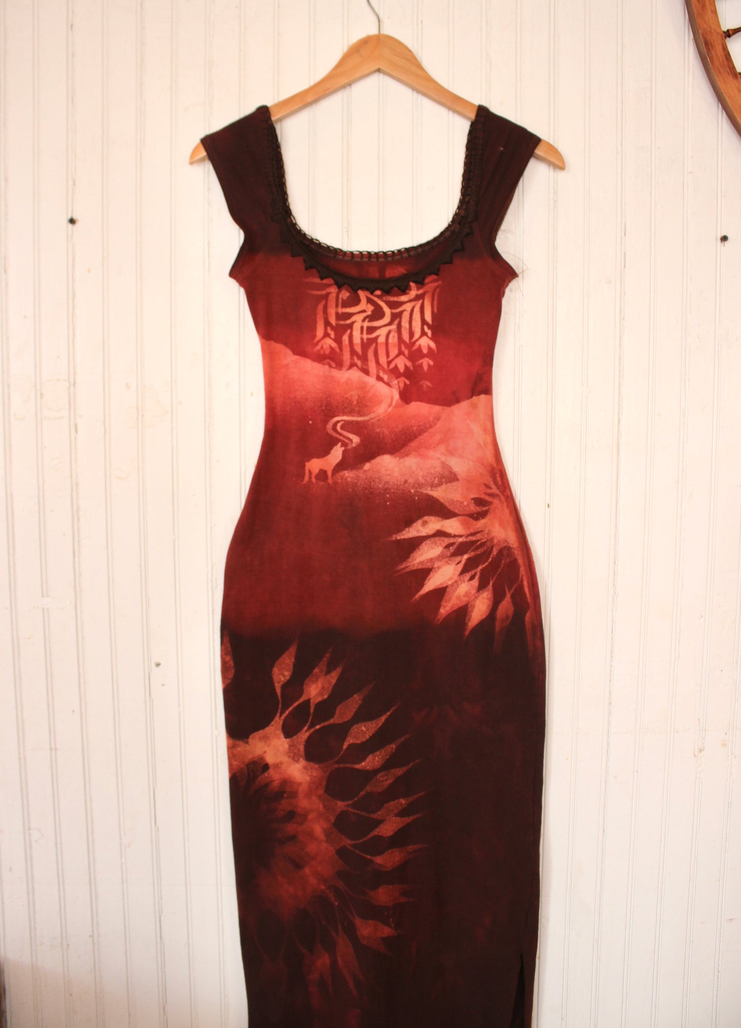 MTO(Made to Order)- Red Deep Howl Codes Of Communication Basket Dress- Hand embroidered