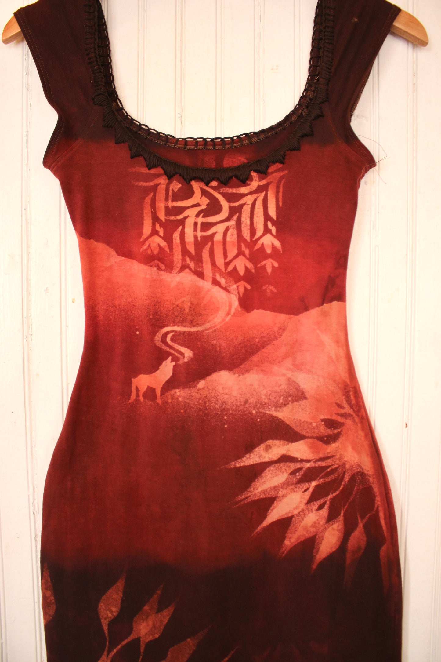 MTO(Made to Order)- Red Deep Howl Codes Of Communication Basket Dress- Hand embroidered