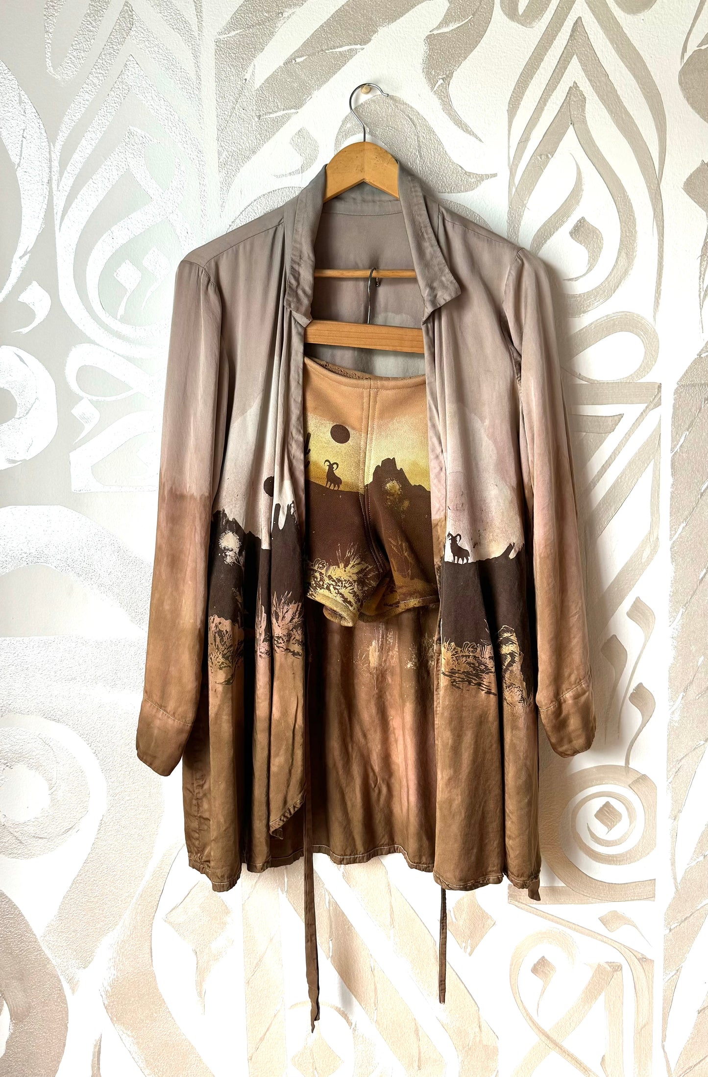 S/M Organic Lotus Agricultural waste Wrap top - Desert Dweller- Dusk Soothe