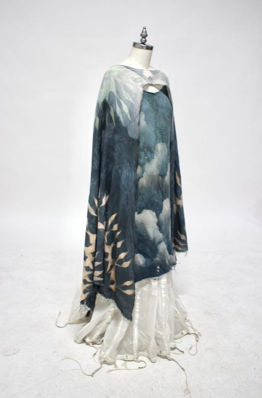 FLIGHT- Organic Linen Lunadala Winged cape