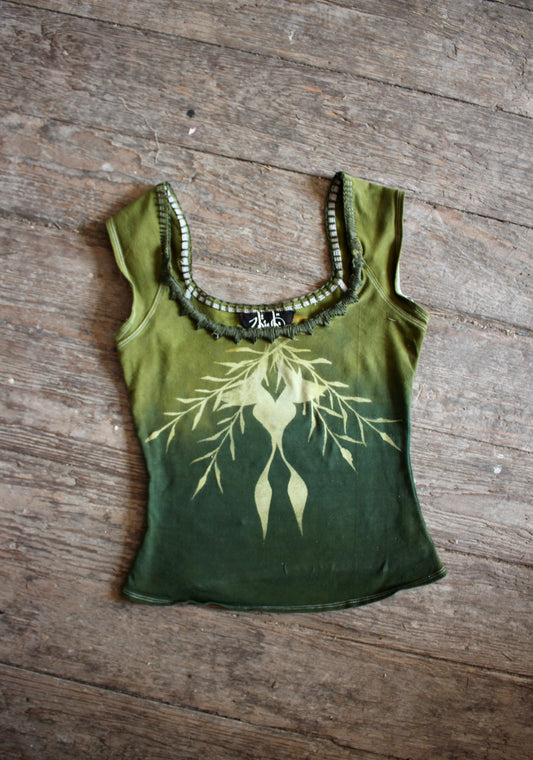 MEDIUM - Green Luna Basket Top