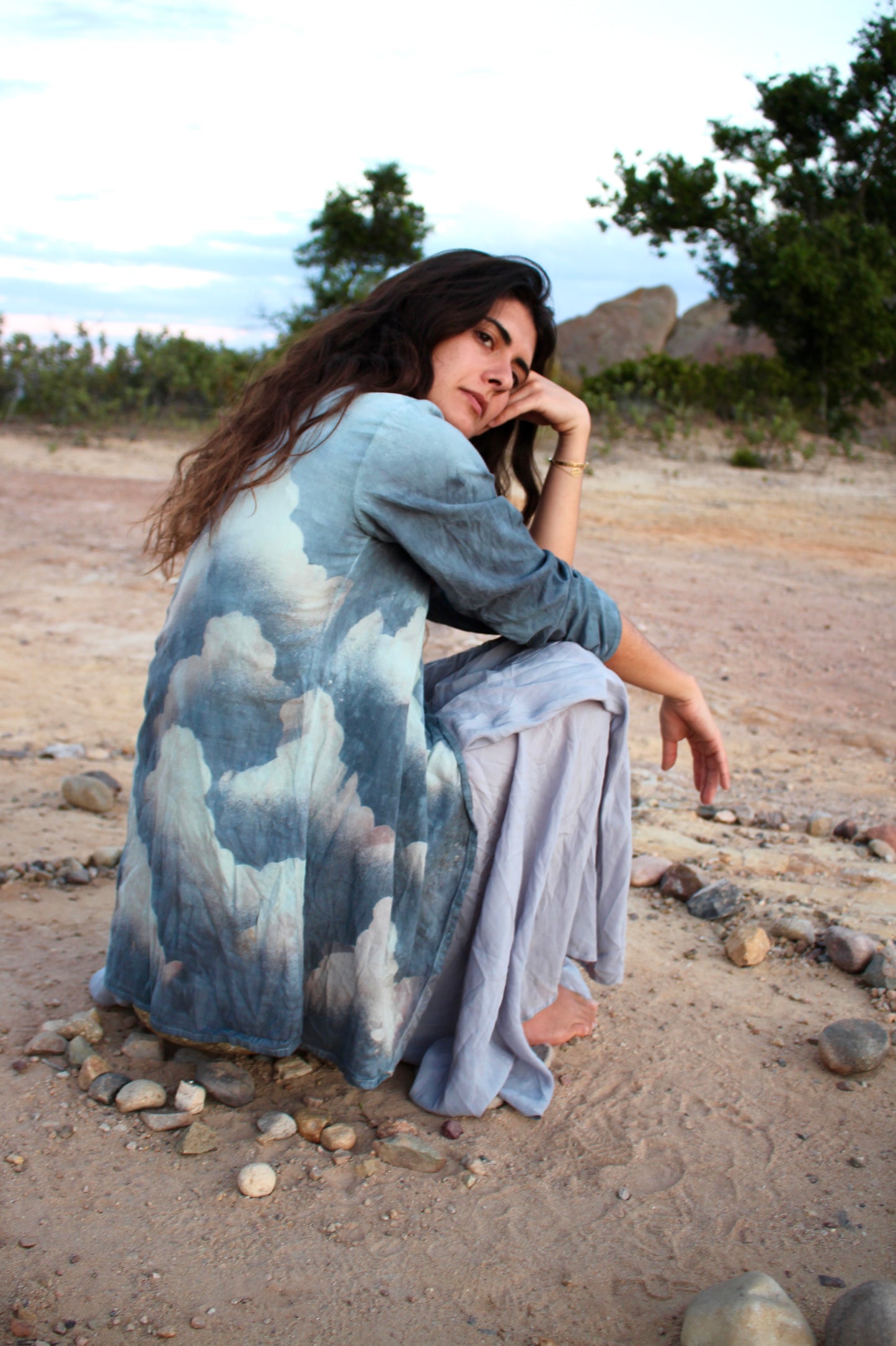 MTO- BLUE CLOUDY SKIES  Wrap Top/Cover Up S/M-M/L-- Made to order- Choose your Plant Medicine Fabric