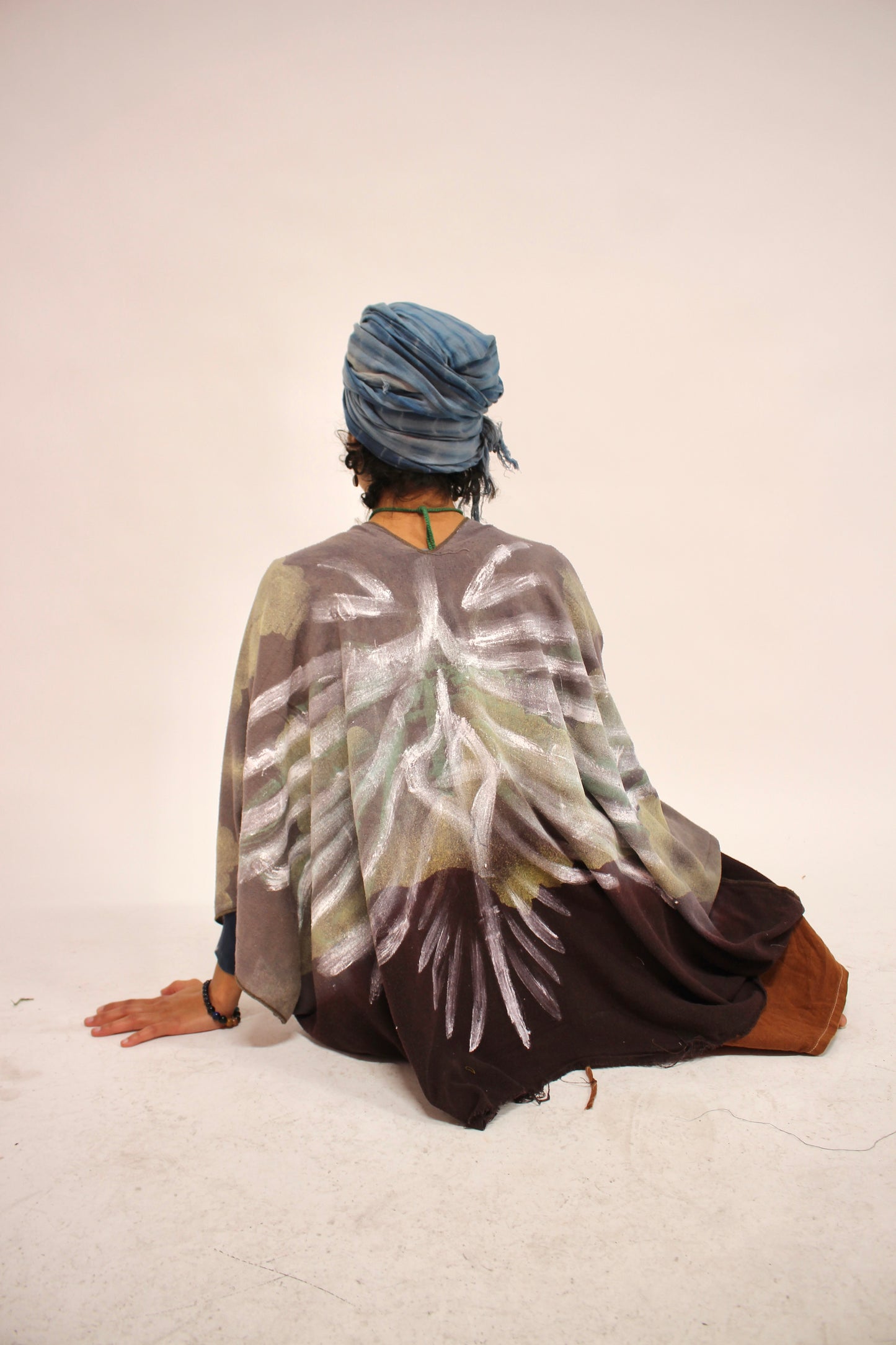 Raw Silk Winged Cloud Duster - Hand painted Wings- Gifts of Spirit