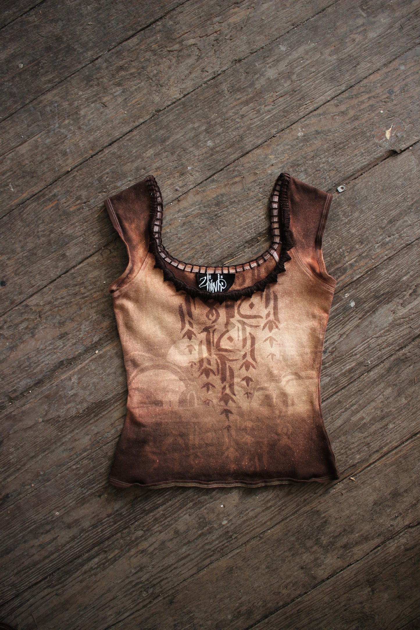 Small- Codes of the Divine Mystery Basket top - Hand embroidered neckline