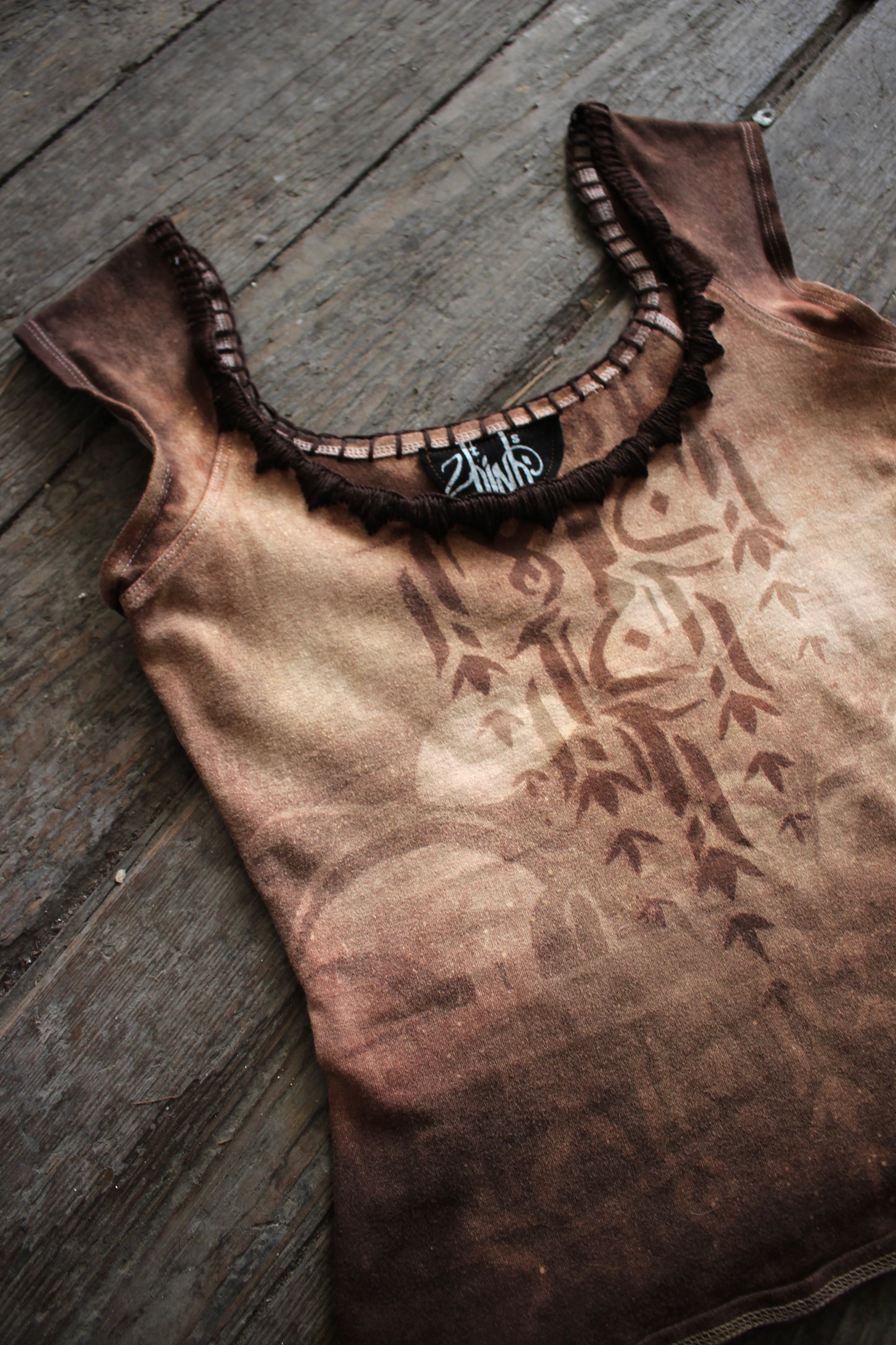 Small- Codes of the Divine Mystery Basket top - Hand embroidered neckline