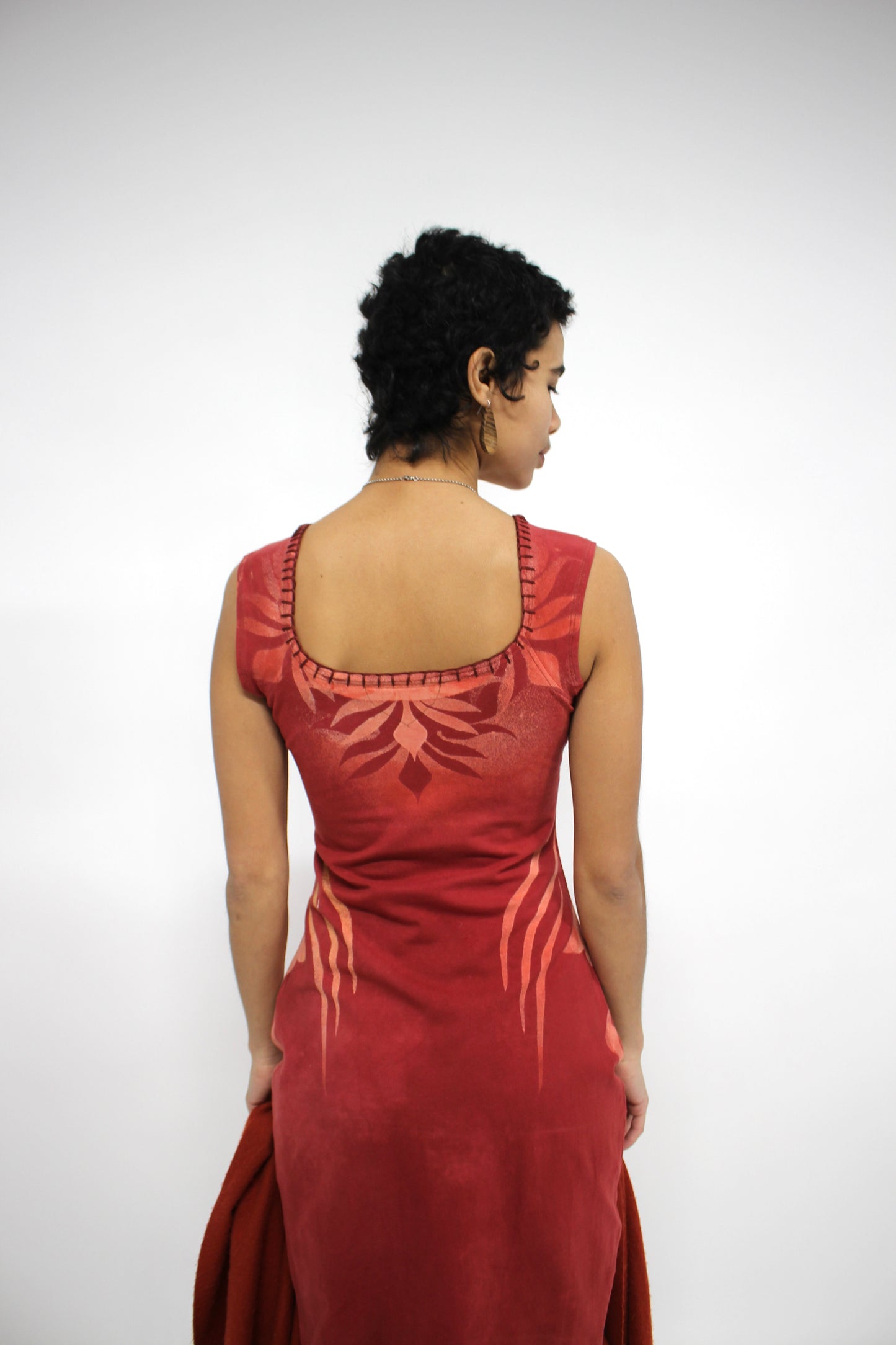 RESERVED FOR PADMA- Large Ignite/Blossom Red Basket midi dress - Limited design